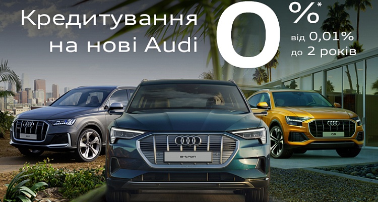 Сенсаційні 0,01% річних на весь модельний ряд Audi